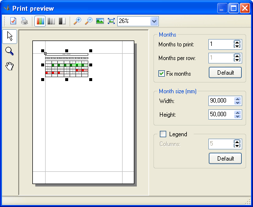 Screenshot - Print Preview JX Ovulation Calendar - Best Fertility Calendar - Ovulation Calculator